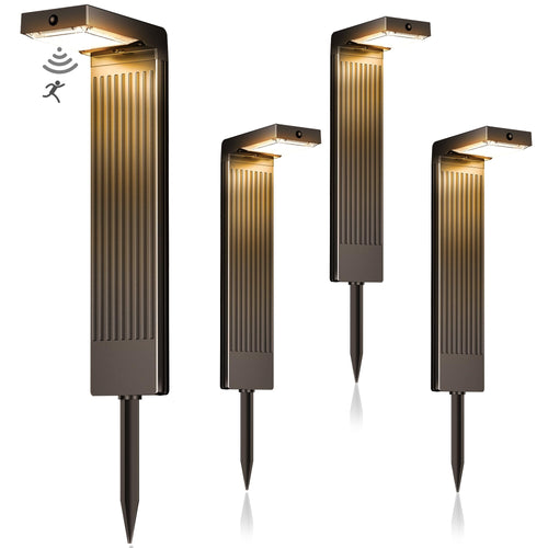 Solar Wegeleuchte mit Bewegungsmelder 400LM 2 Lichtfarben 4er-Set