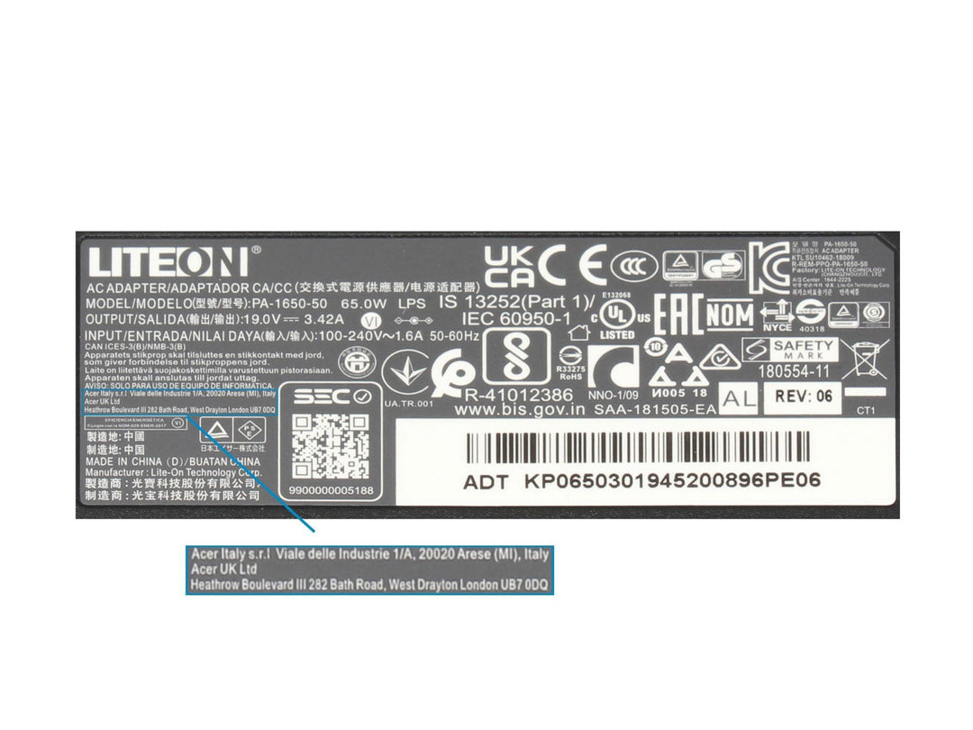 Notebook-Netzteil 65W 19V für Extensa 2510G, 90° Stecker 5,5mm - Bild 5