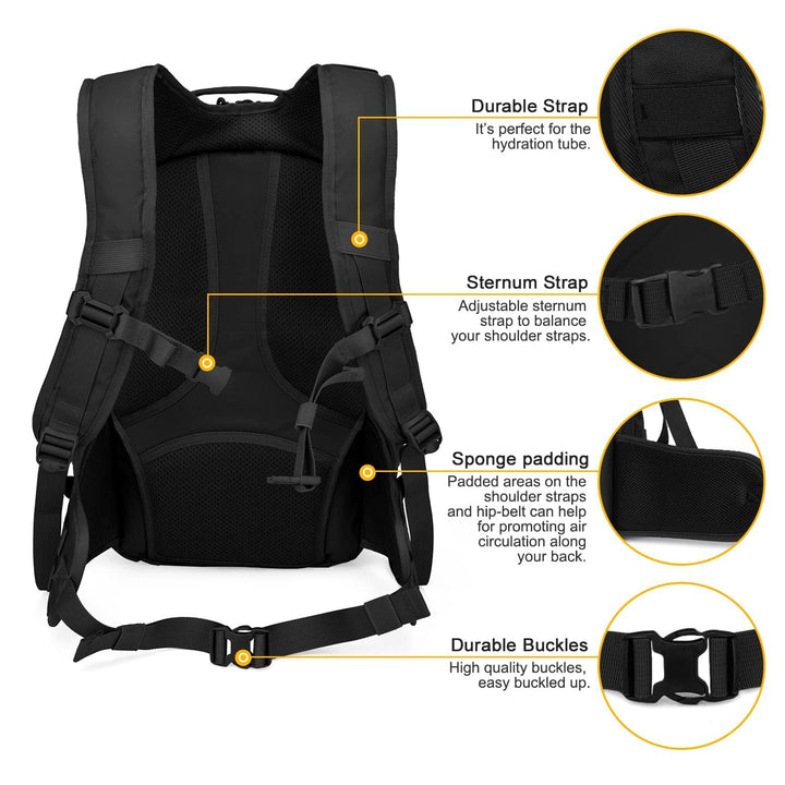 Taktischer Trekkingrucksack 28L MOLLE Polyester mit Rückenpolster - Bild 5