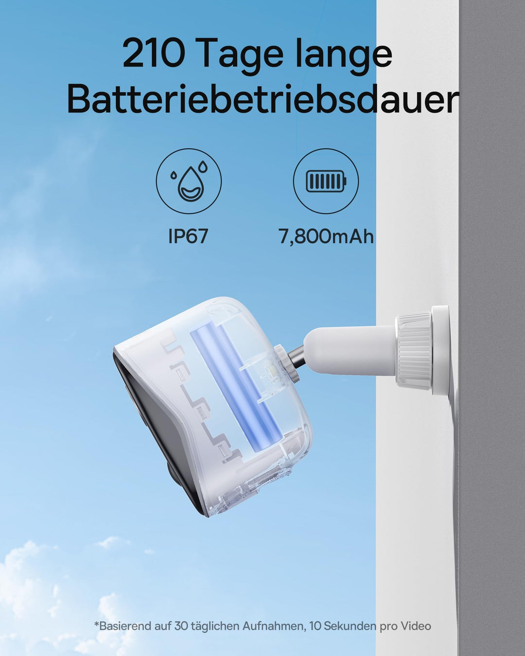 Überwachungskamera Aussen Kabellos 2K HD 145° Weitwinkel 3er-Set - Bild 6