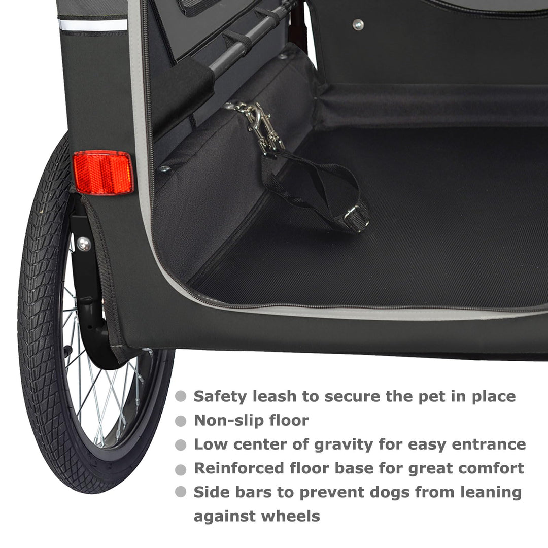 Hunde-Fahrradanhänger &amp; Buggy 2-in-1 gefedert bis 45 kg Grösse XL - Bild 5