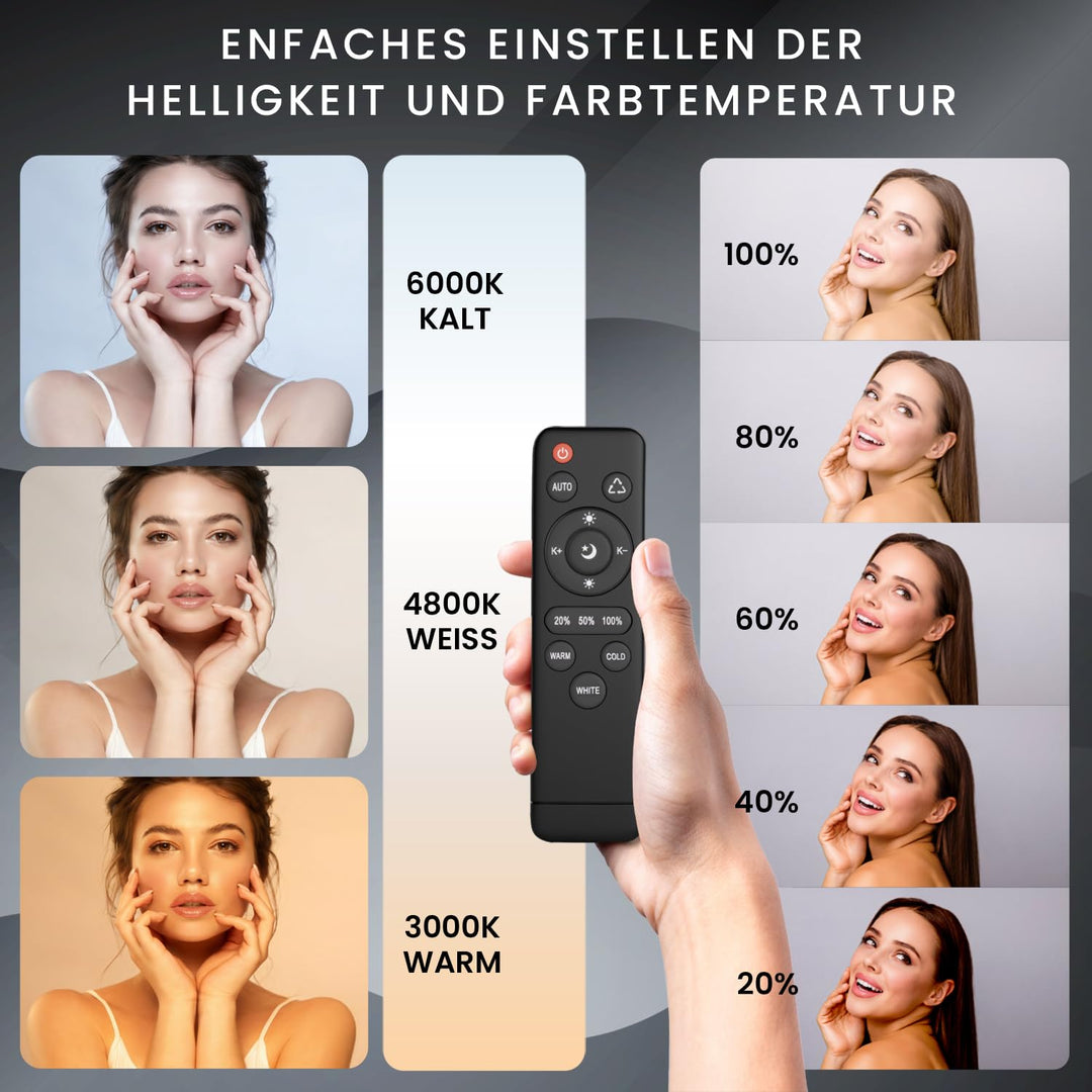 Softbox Set 70x50 cm mit LED 48W dimmbar, 2er Fotostudio - Bild 3