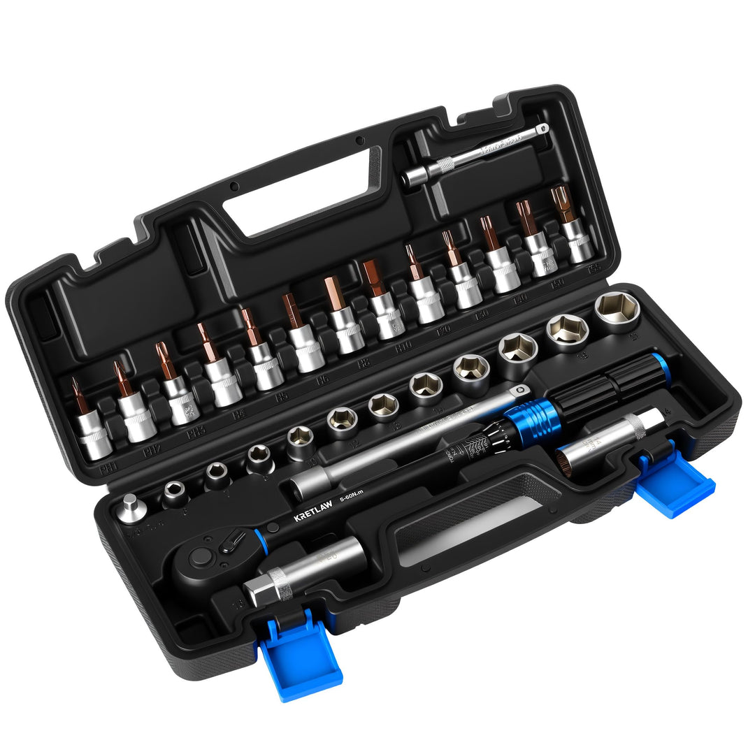 Drehmomentschlüssel Set 3/8" 30-teilig 5-60 Nm mit Stecknüssen - Bild 8