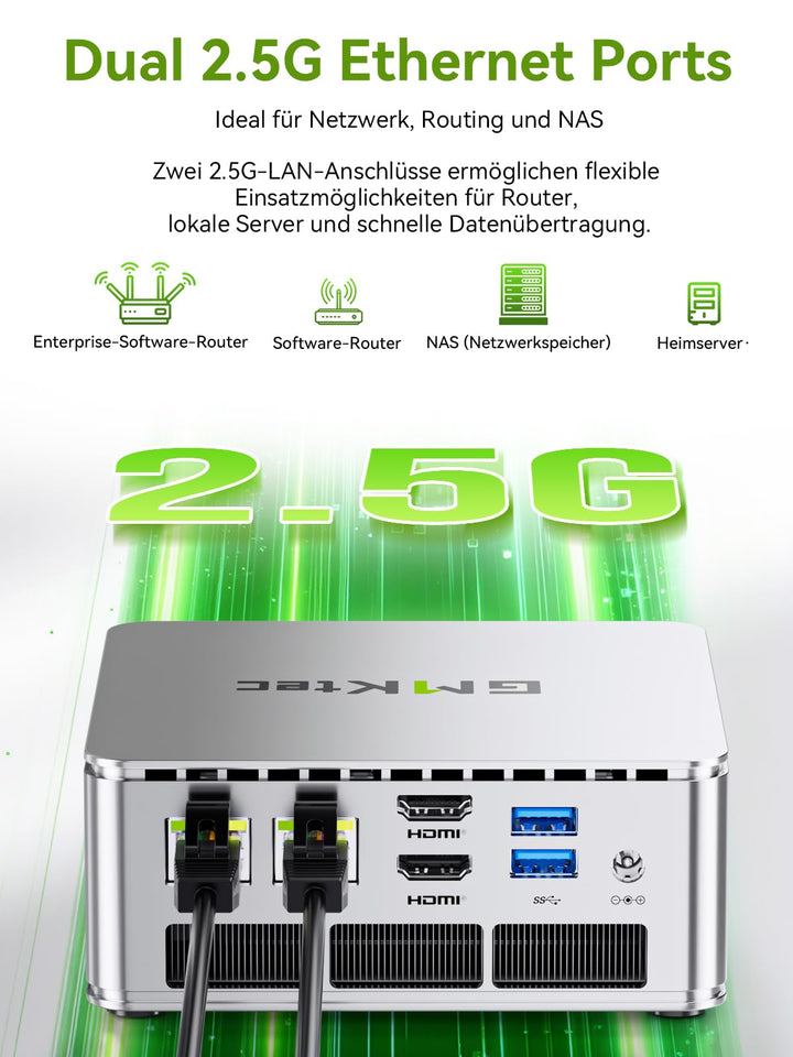 Mini PC AMD Ryzen R2514 16GB RAM 256GB SSD Triple 4K Dual 2.5G LAN - Bild 5