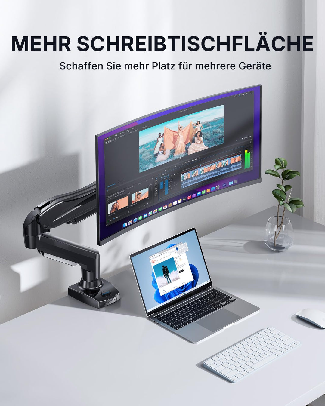 Monitorarm 13–32 Zoll VESA 75/100 mm höhenverstellbar bis 9 kg - Bild 5