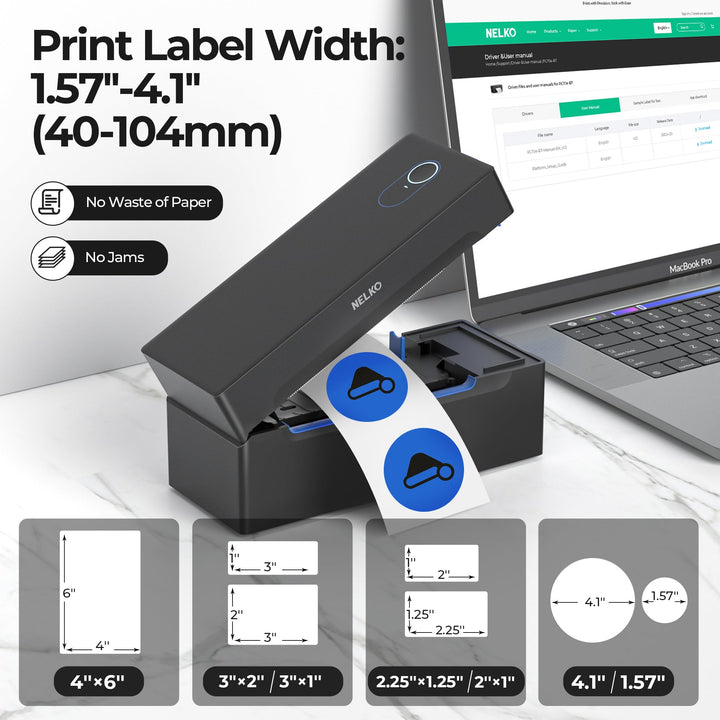 Etikettendrucker Bluetooth Thermodruck 4x6 USB 150mm/s - Bild 3