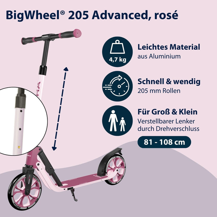 Tretroller Aluminium 205mm Räder höhenverstellbar bis 100kg - Bild 2