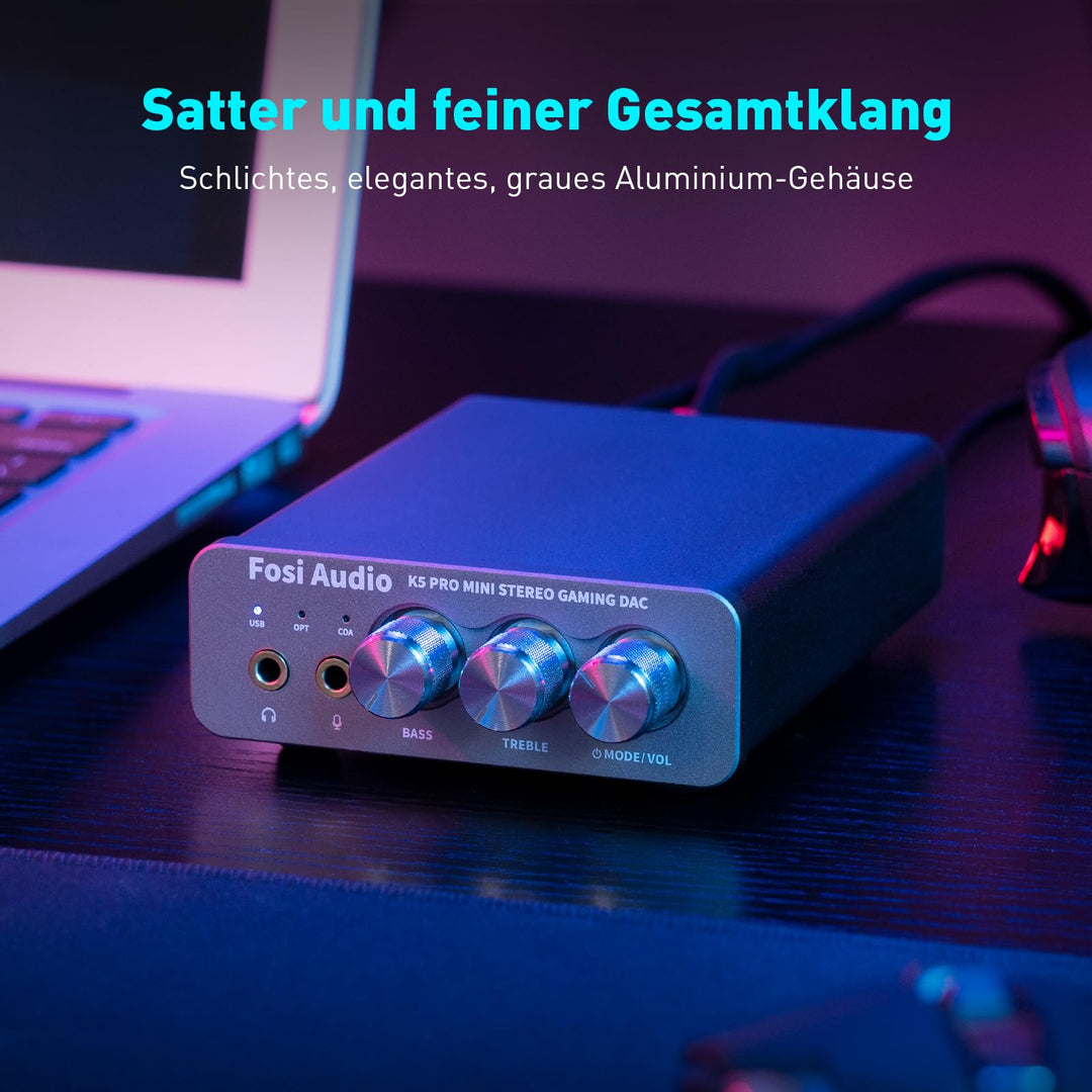 DAC Kopfhörerverstärker USB-C/Optisch/Koaxial 24bit/192kHz Gaming HiFi - Bild 2
