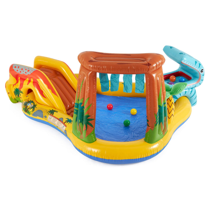 Aufblasbarer Wasserspielplatz Dinosaurier mit Rutsche und Sprinkler 249x191x109 cm - Bild 7