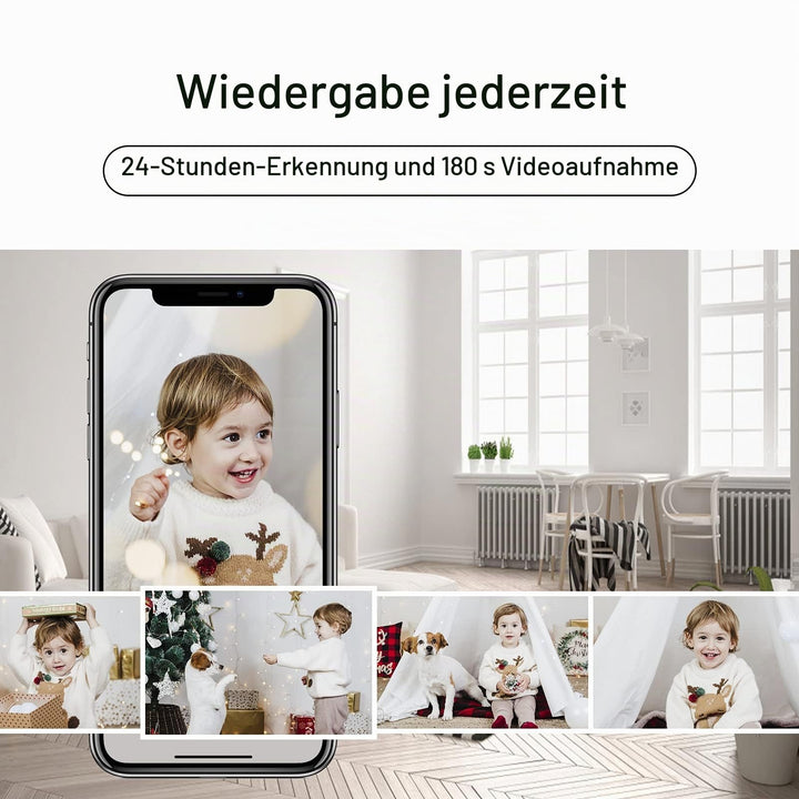 Überwachungskamera Innen 2K/3MP Doppelpack WLAN mit App 355° Schwenk - Bild 3