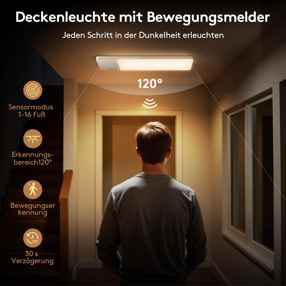 LED Deckenleuchte kabellos mit Bewegungsmelder 12000mAh Akku - Bild 2
