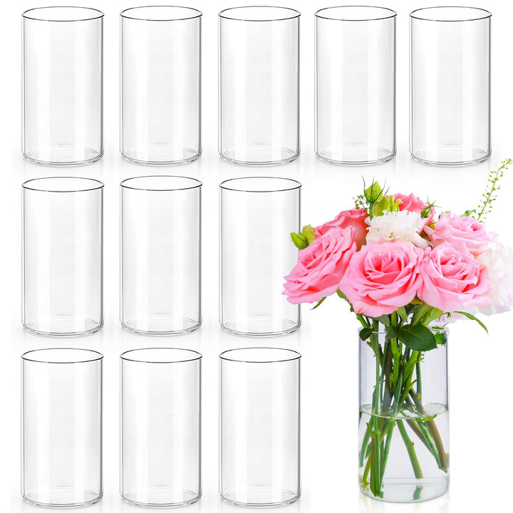 Glas-Zylindervasen 15 cm transparent 12er-Set Tischdeko