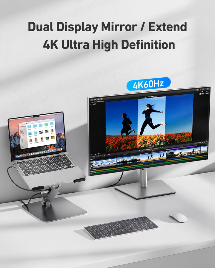 Laptop Ständer mit 6-in-1 USB-C Dockingstation HDMI 4K Aluminium - Bild 3