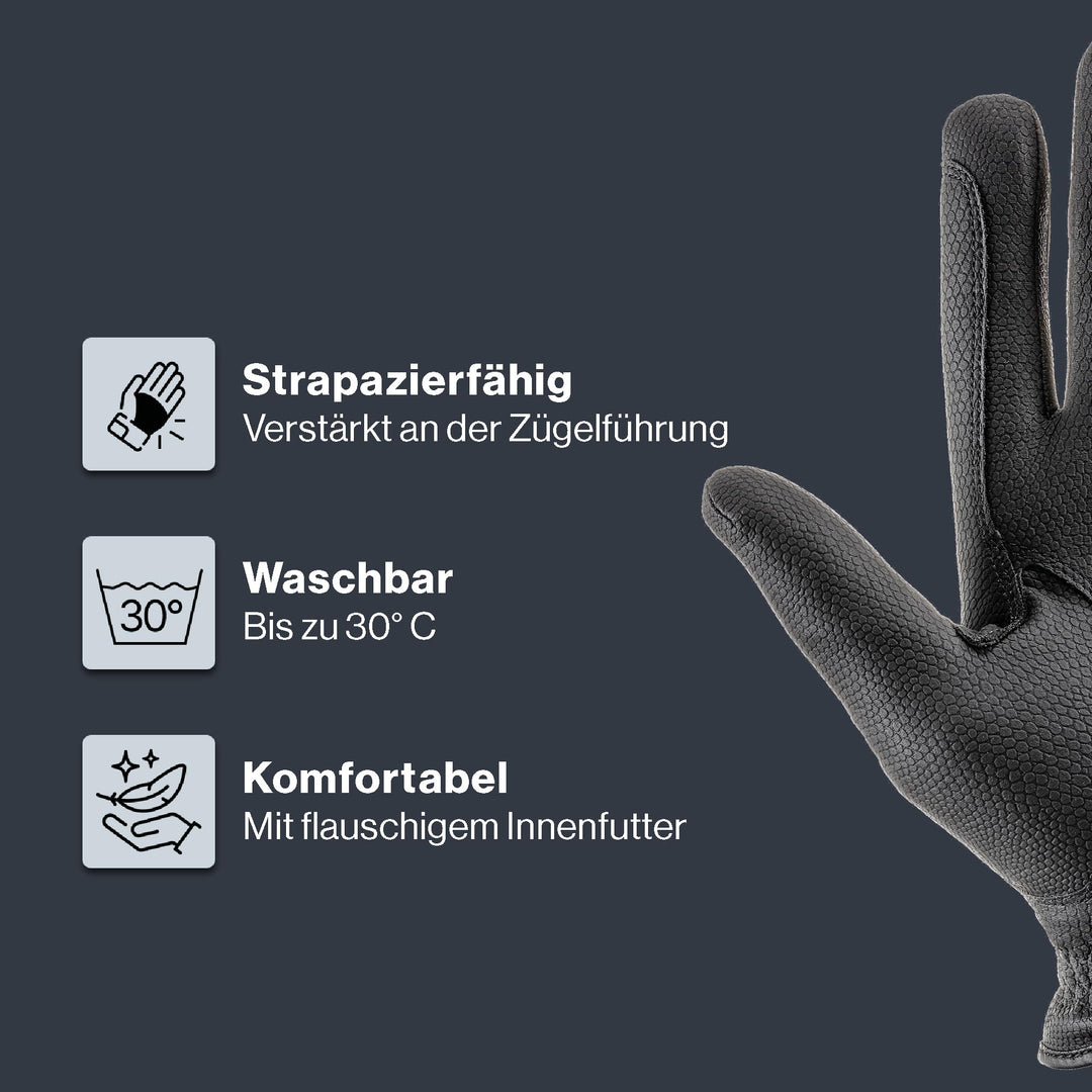 Reithandschuhe Winter Thinsulate gefüttert PU-Grip Größe 5.5 - Bild 3