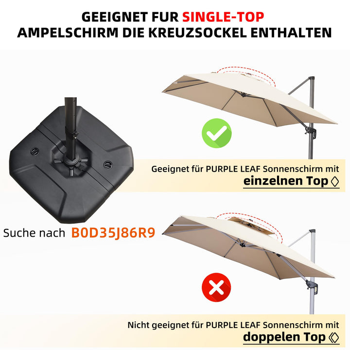 Sonnenschirmständer Ampelschirm befüllbar 150 kg Anthrazit - Bild 2