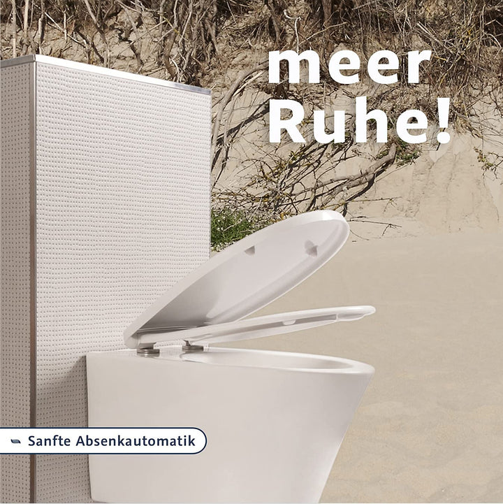 WC Sitz oval mit Absenkautomatik Duroplast antibakteriell weiss - Bild 2