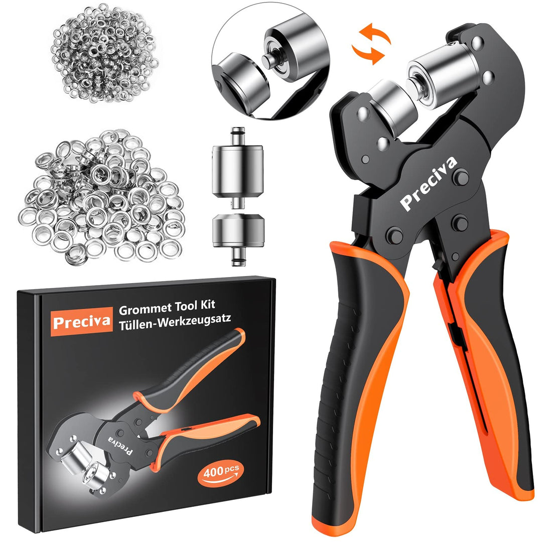 Ösenzange Set mit Wechselköpfen 6mm + 10mm inkl. 400 Ösen