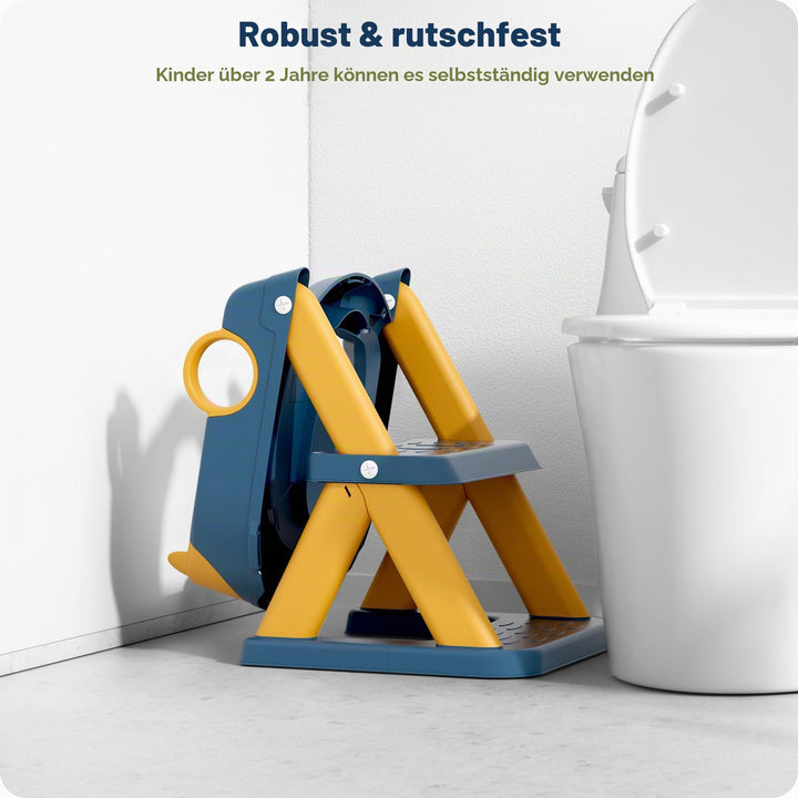 Toilettentrainer mit Treppe höhenverstellbar 2-in-1 Blau/Gelb - Bild 7