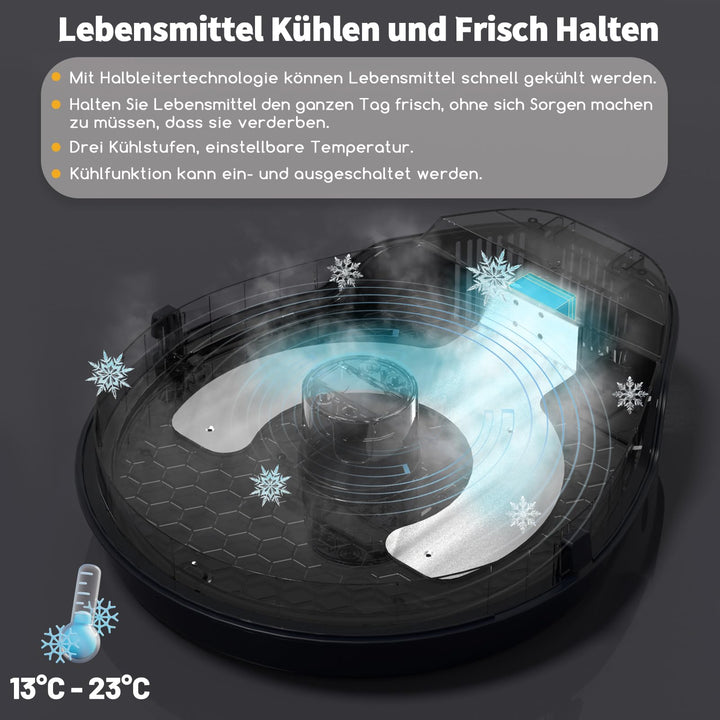 Nassfutter-Automat mit Kühlung 5 Fächer für Katzen und Hunde - Bild 2