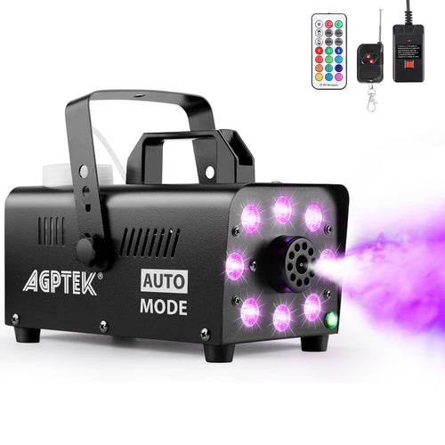 Nebelmaschine 500W RGB 13 Farben mit Funk- und Kabelfernbedienung