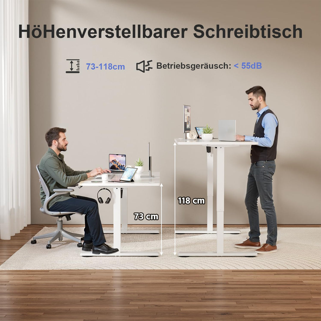 Höhenverstellbarer Schreibtisch elektrisch 110x53 cm mit Memory-Funktion - Bild 4