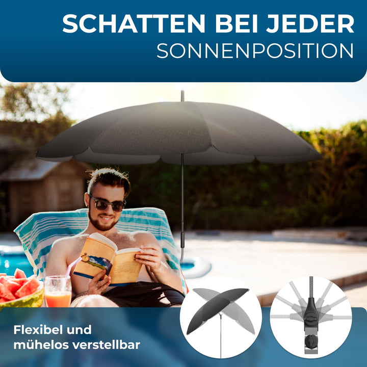 Stuhl-Sonnenschirm mit UV-Schutz 50+ und Klemme 120 cm Kuppel - Bild 4