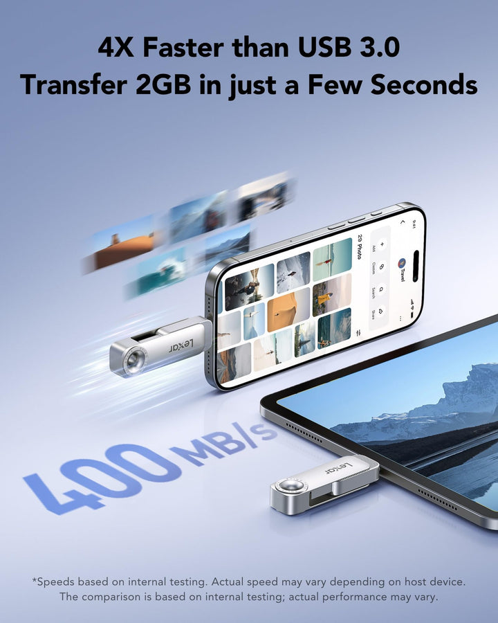 USB-Stick 256 GB Dual USB-C/A bis 400 MB/s Metallgehäuse - Bild 4