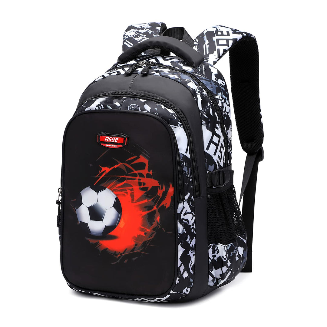Schulrucksack Fussball-Design Nylon 46x30x22cm für 8-15 Jahre