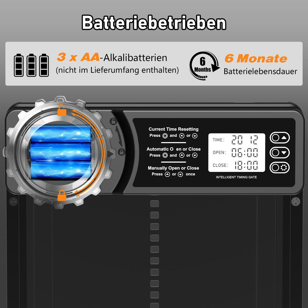Automatische Hühnerklappe Aluminium mit Timer und Anti-Einklemm-Schutz - Bild 4