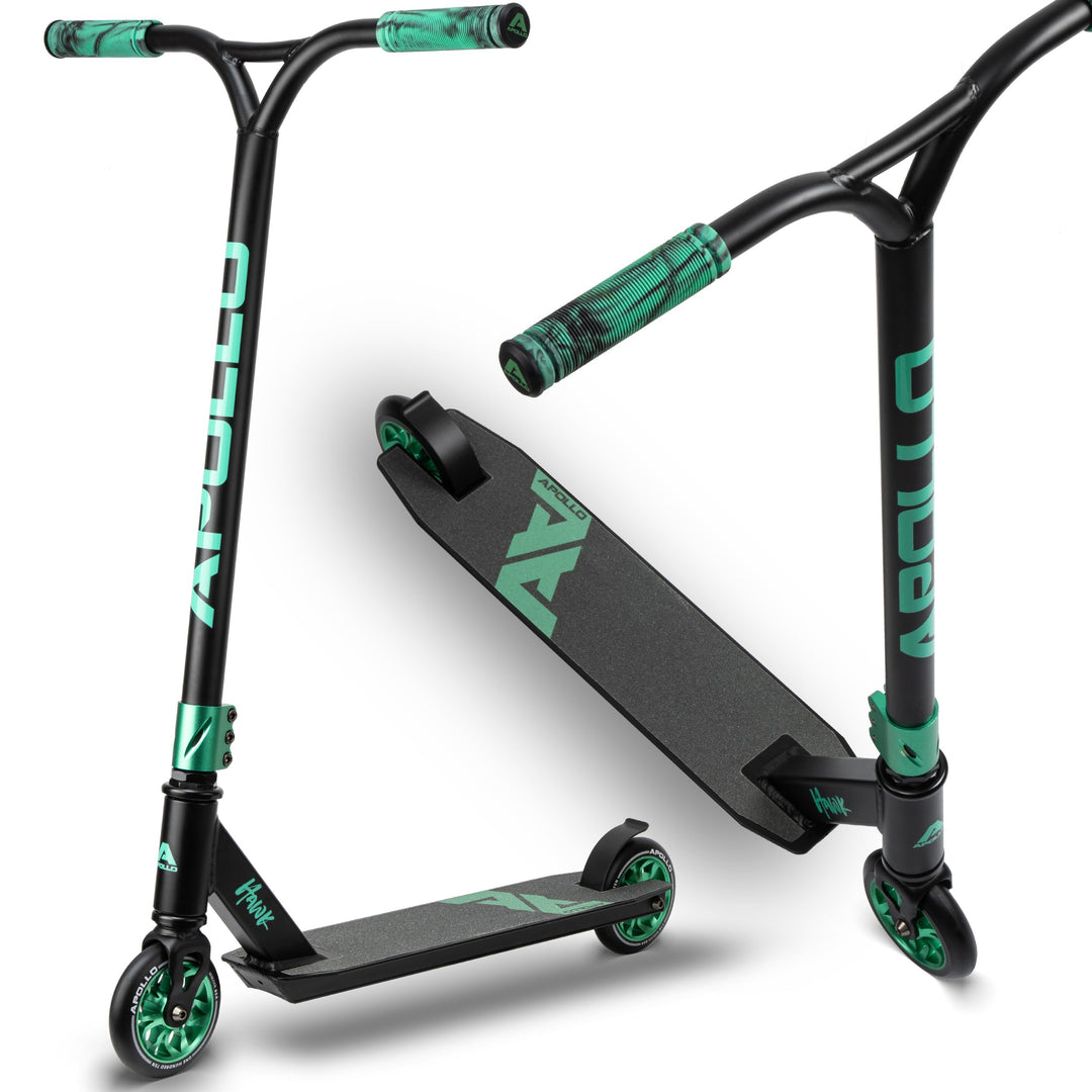 Stunt Scooter Kinder Aluminium 110mm Rollen ab 6 Jahre Schwarz/Ocean