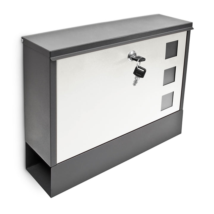 Briefkasten mit Zeitungsfach Metall abschließbar 30x36x10 cm - Bild 6