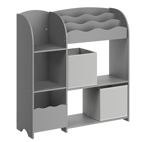 Kinderbücherregal 3-in-1 mit 2 Boxen und 5 Ablagen Spielzeugaufbewahrung