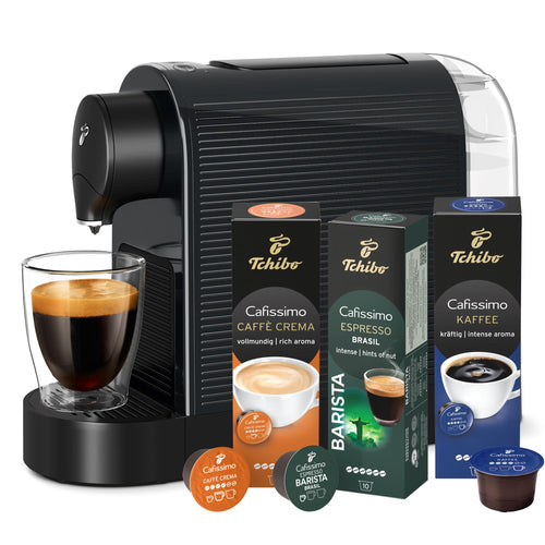 Kapselmaschine kompakt für Cafissimo Kapseln, schwarz, 3 Getränkearten