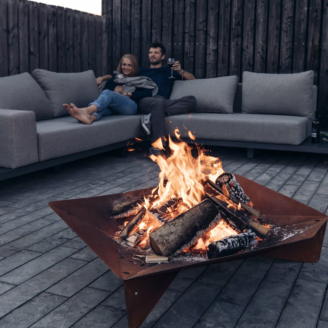 Feuerschale Corten-Stahl Ø65 cm zerlegbar für Terrasse &amp; Garten - Bild 4