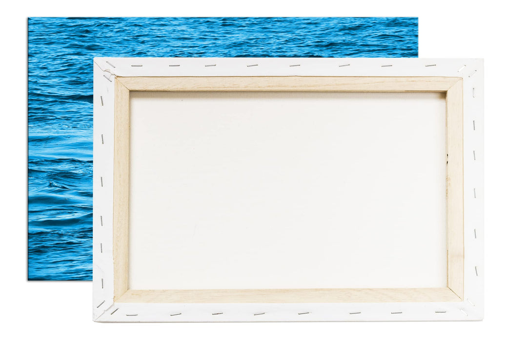 Leinwandbild Walschwanzflosse Monochrom Blau 80x60 cm Echtholz - Bild 6
