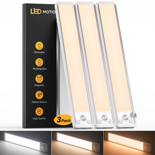 Schrankleuchte LED mit Bewegungsmelder 30cm 3-Farben kabellos 3er-Set