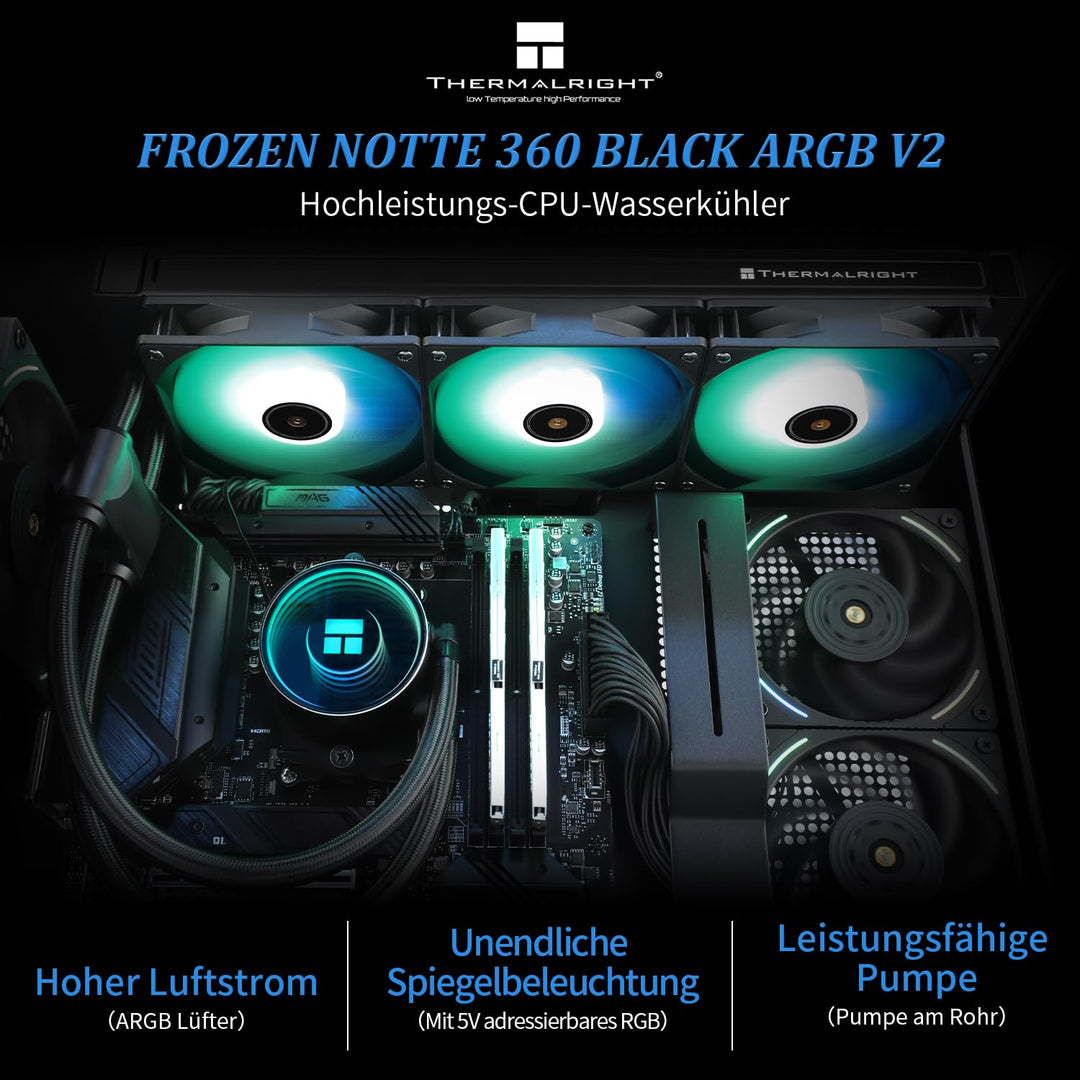 CPU-Wasserkühlung 360mm ARGB Kupfer-Wasserblock Intel &amp; AMD - Bild 2