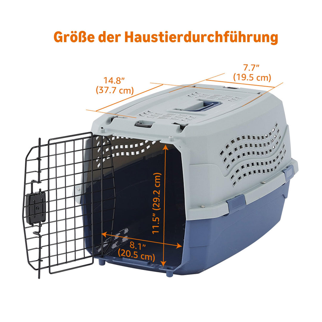 Hundebox zweitürig mit Belüftung 58x38x33 cm Blau - Bild 12