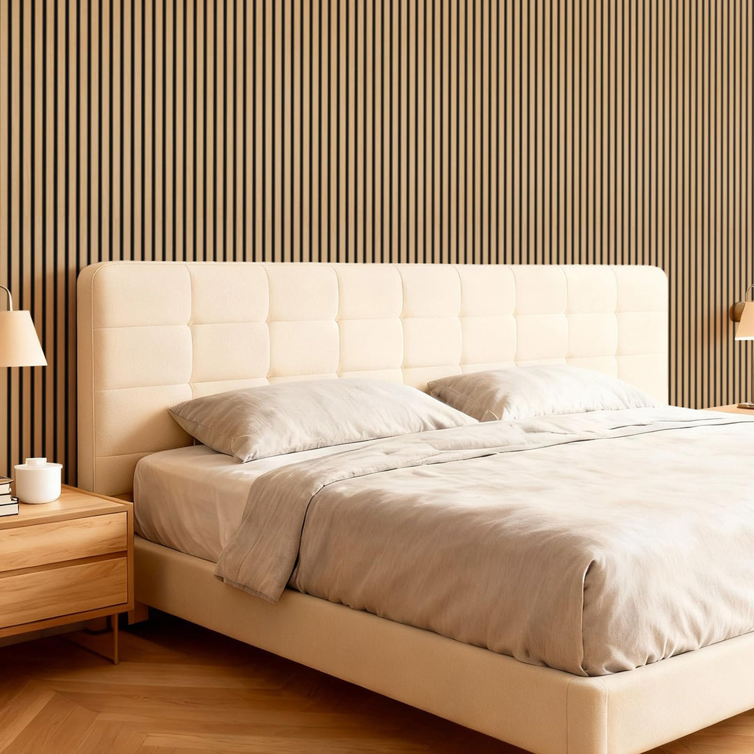 Akustik-Wandpaneele Holzfurnier Teak 4er-Set 120x60 cm Innenwand