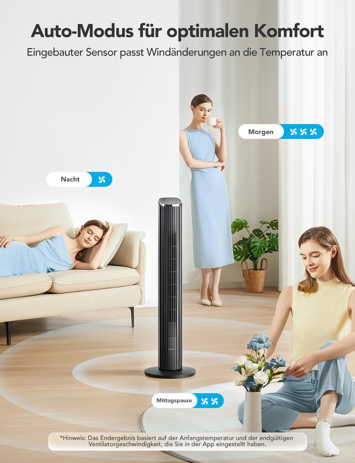 Turmventilator Smart 75° Oszillation 8 Stufen App-Steuerung - Bild 6