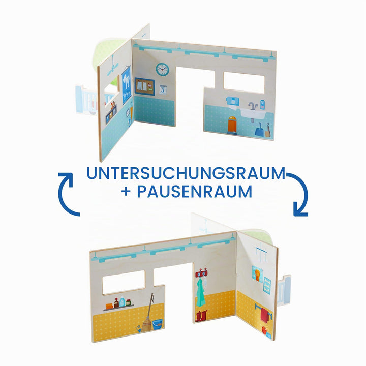 Tierarzt-Spielset Holz Tierklinik 4 Räume mit Figur ab 3 Jahren - Bild 3