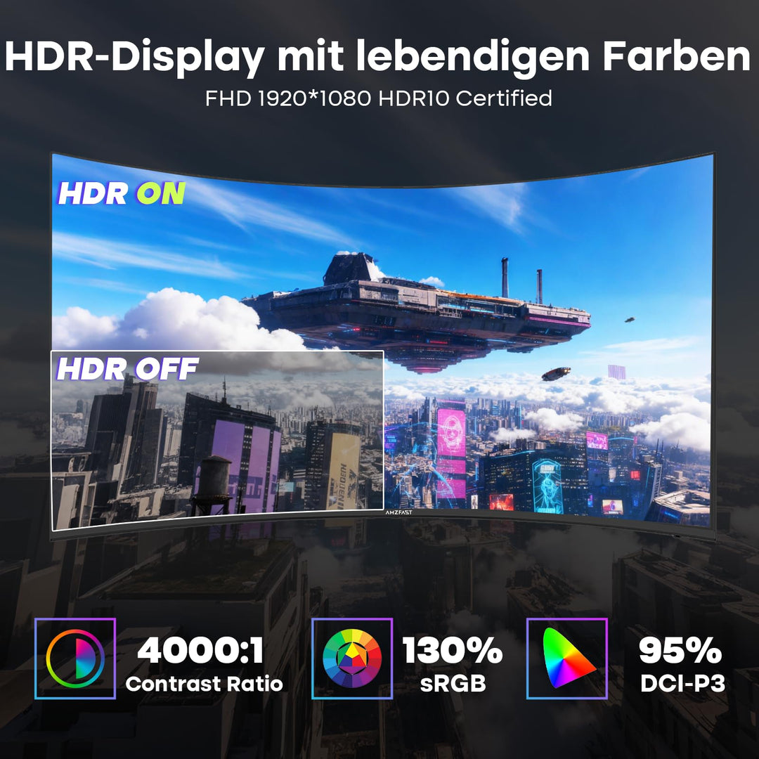 Curved Gaming Monitor 27 Zoll 240Hz VA 1ms mit HDR und Adaptive Sync - Bild 4