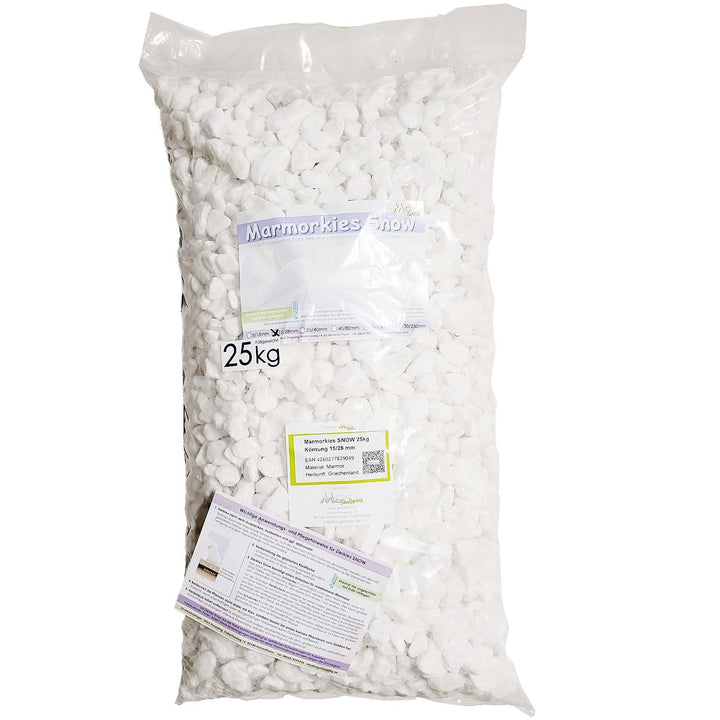 Marmorkies Schneeweiss 25 kg Körnung 15–28 mm für Garten - Bild 2