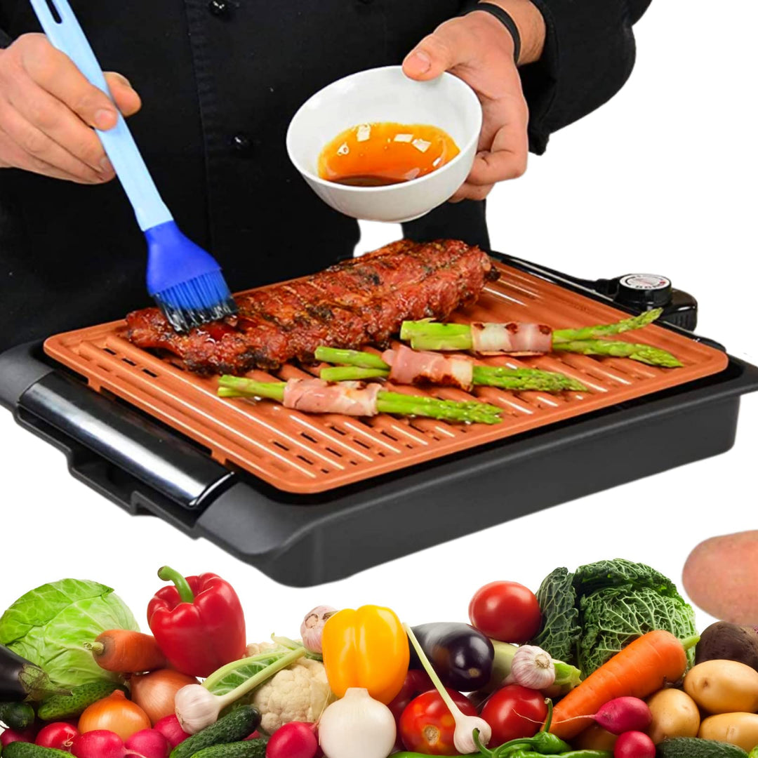 Elektrischer Tischgrill rauchfrei Keramik-Antihaft 30x40 cm 1250 W - Bild 6