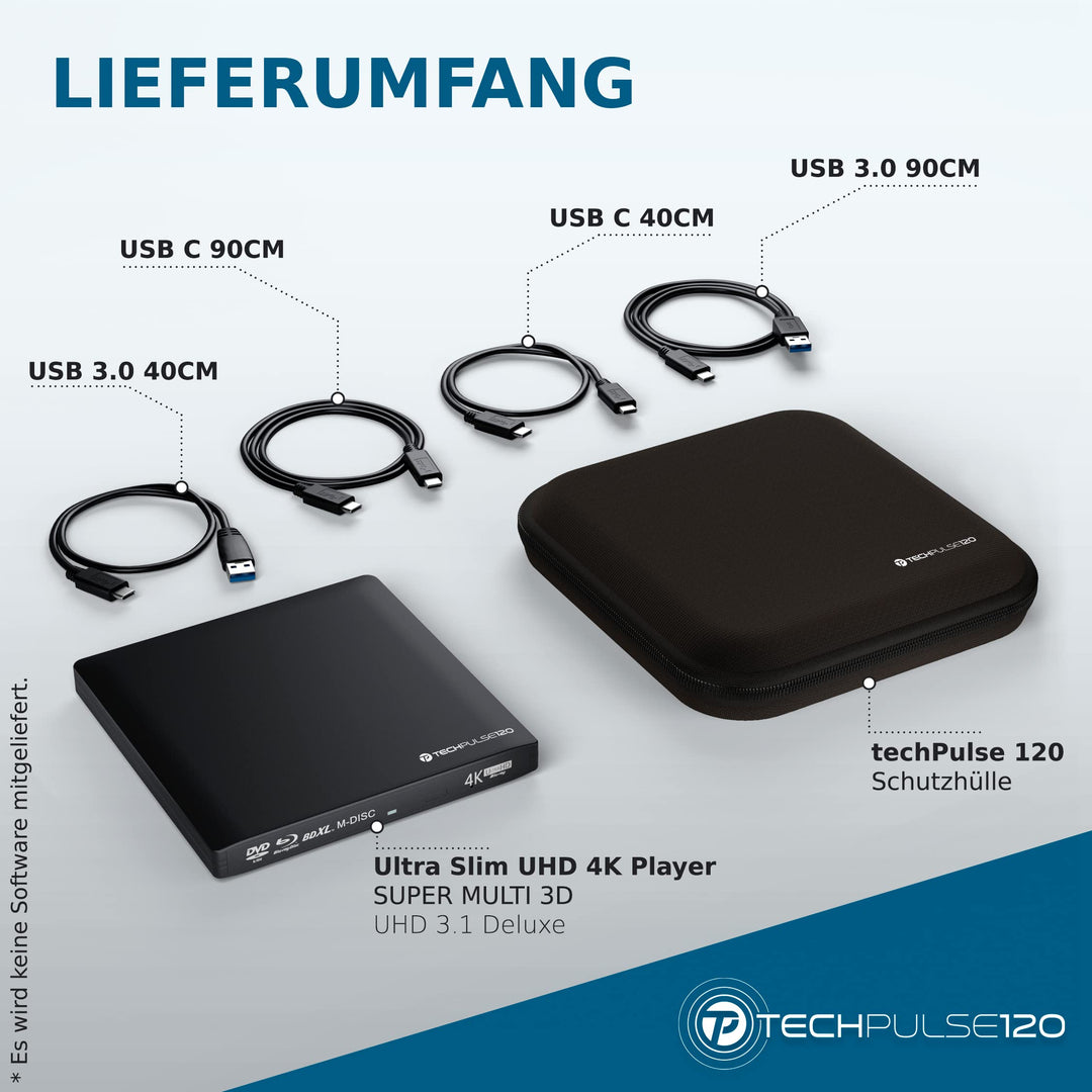 Externes Blu-ray DVD CD Laufwerk USB 3.0/USB-C UHD 4K/8K Brenner - Bild 7