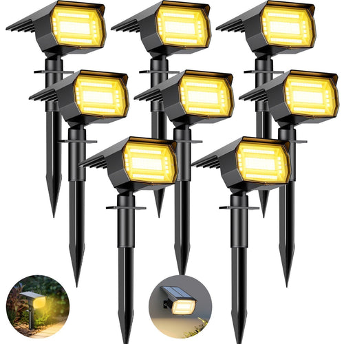 Solar-Strahler Aussen 72 LED 1000lm Warmweiss IP65 8er-Set