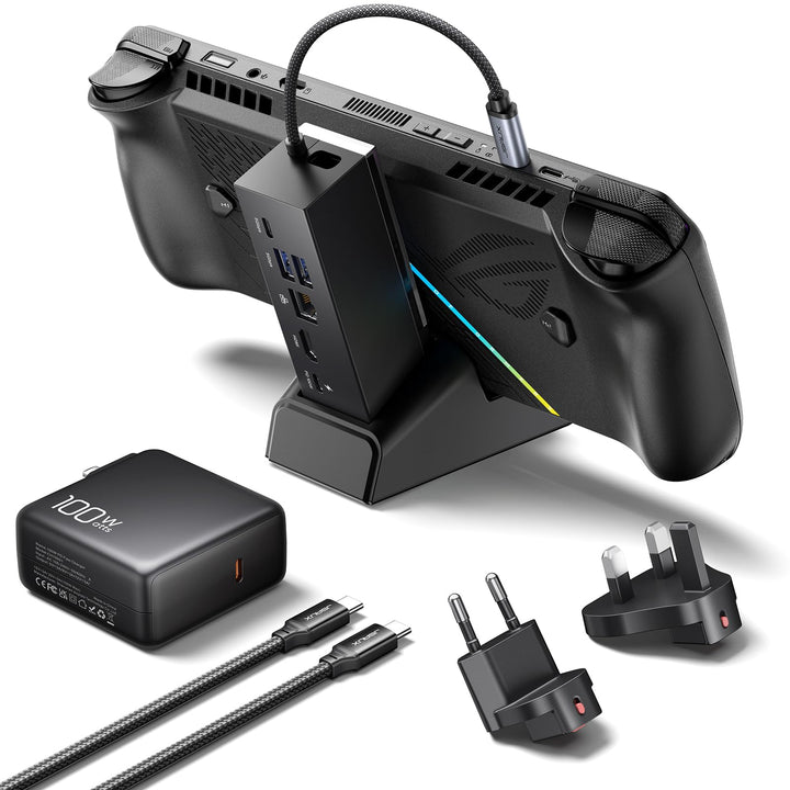 Dockingstation 6-in-1 mit 100W Ladegerät für Handheld-Konsolen HDMI 4K