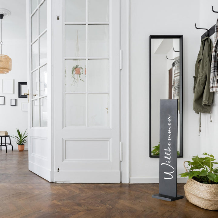 Willkommensschild Metall Aufsteller 77 cm schwarz für Garten und Haustür - Bild 6
