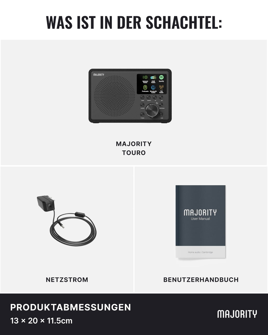 Internetradio DAB+ Bluetooth Spotify Connect USB schwarz kompakt - Bild 7