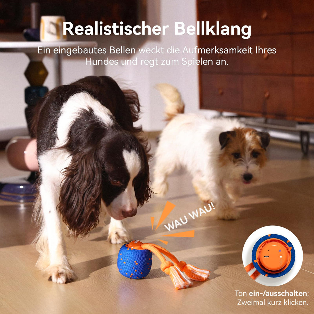 Interaktiver Hundeball mit Seil und Bellgeräusch 3 Modi USB-C - Bild 2